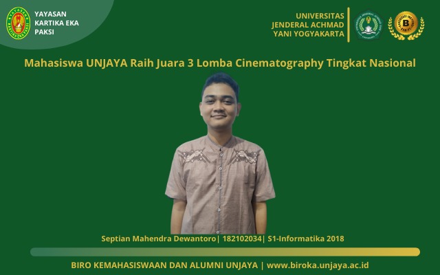 Thumbnail Mahasiswa UNJAYA Raih Juara 3 Lomba Cinematography Tingkat Nasional